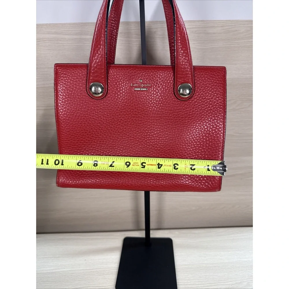 Kate Spade New York STEWART‎ STREET Pebbled Leather LITTLE JOY SATCHEL Red Gold